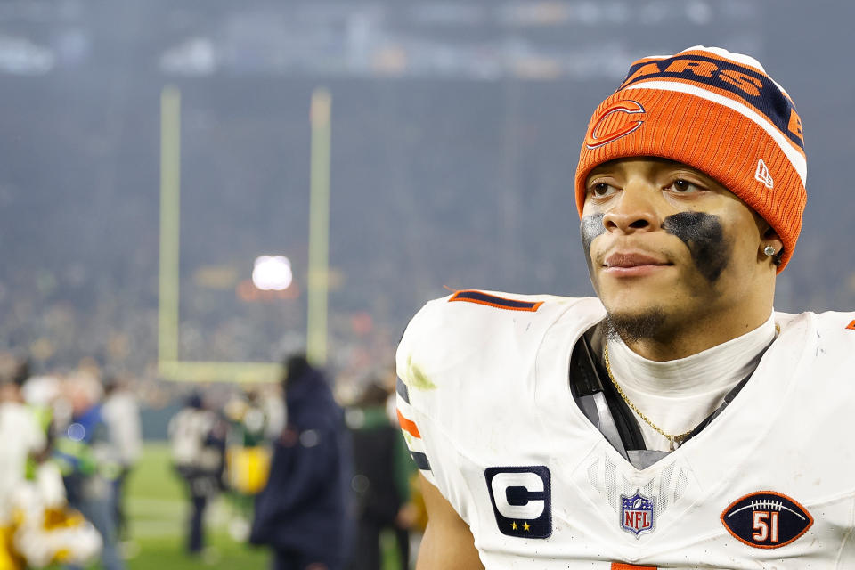 With Justin Fields shipped off to the Steelers, what will the Bears do next at quarterback? (John Fisher/Getty Images)