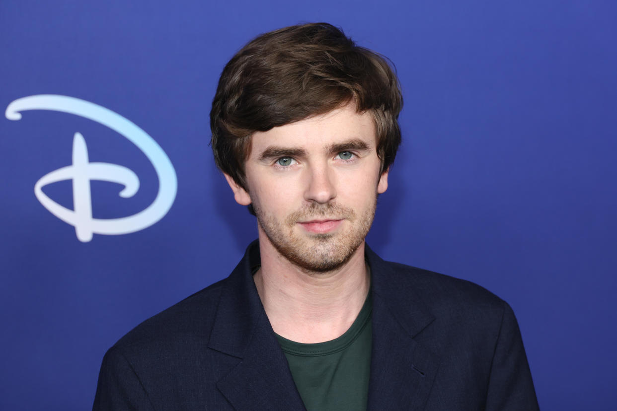 NEW YORK, NEW YORK - MAY 17: Freddie Highmore attends the 2022 ABC Disney Upfront at Basketball City - Pier 36 - South Street on May 17, 2022 in New York City. (Photo by Dia Dipasupil/Getty Images,)