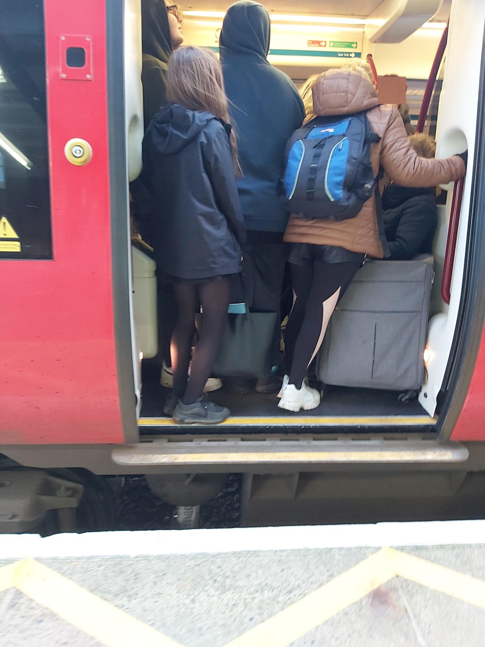 A packed train ride