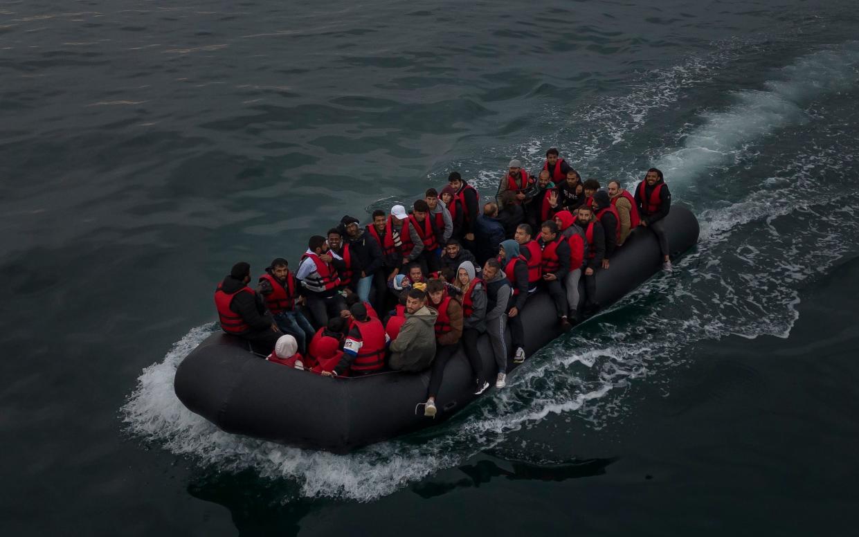 Migrants on boat on Channel