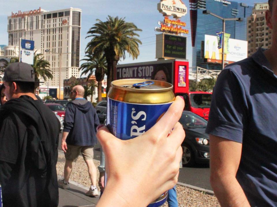 vegas beer drinking outside