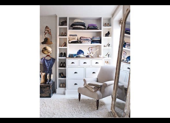 If only all of our closets were large enough to house such an amazing antique mirror. This actress, known for having one of the most famous haircuts in television history, is one lucky woman! Find out who it is <a href="http://www.stylelist.com/2011/05/23/keri-russells-home_n_967004.html" target="_hplink">here</a>.     Photo courtesy of Elle Decor.