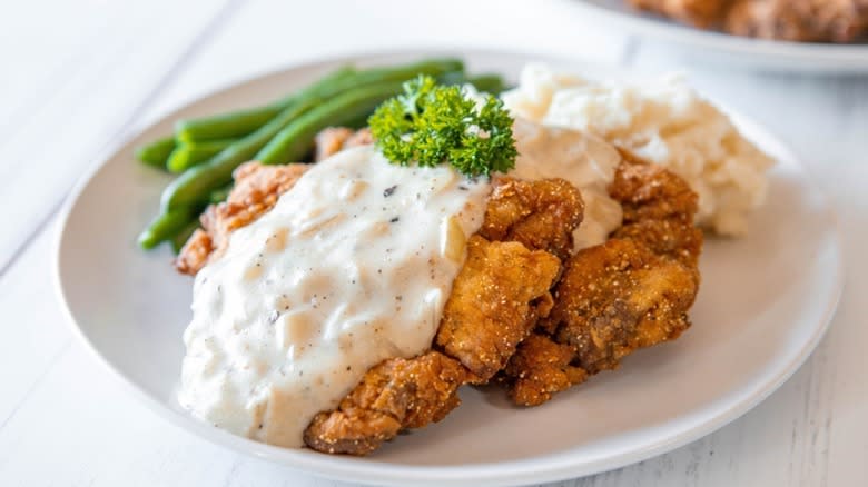 chicken-fried steak with gravy