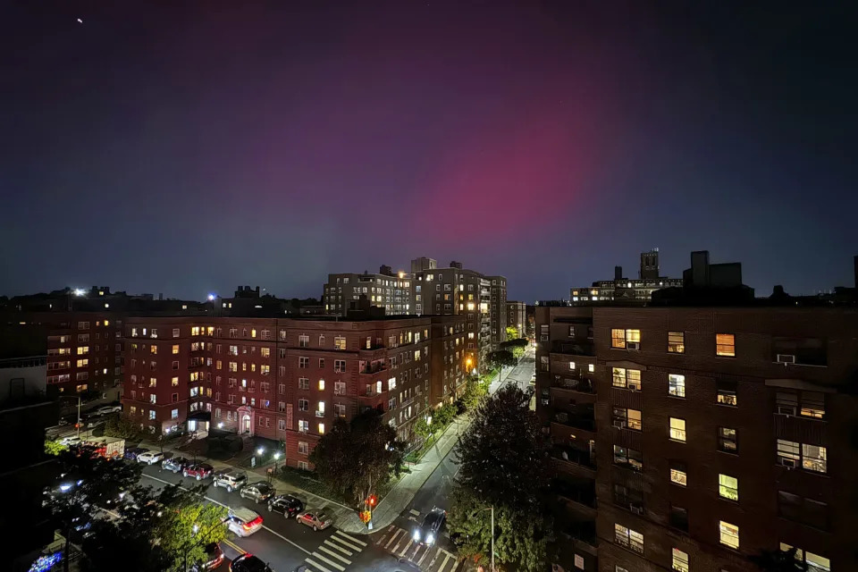 Northern Lights in Queens (Daniel P. Derella / AP)