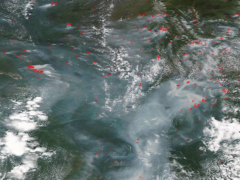 NASA's Aqua satellite reveals Siberian fires filling skies with smoke in recent days: NASA