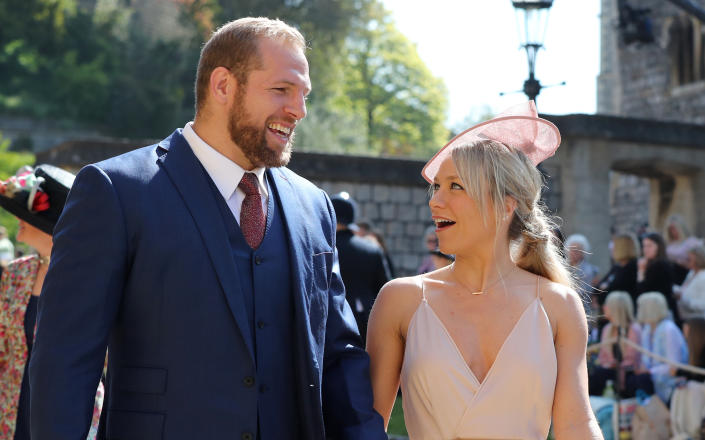 James Haskell and Chloe Madeley at Meghan Markle and Prince Harry's wedding.