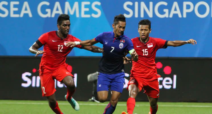 Singapore vs Cambodia during the 2015 SEA Games. Yahoo Singapore file photo