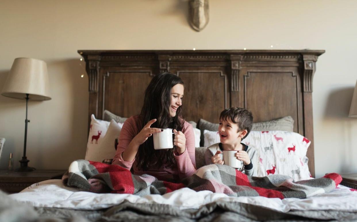 mother and child cozy in bed