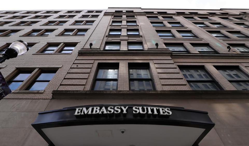 The Embassy Suites in downtown Louisville.