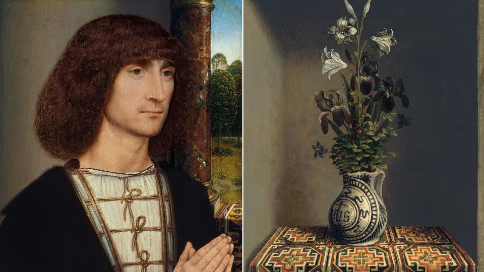 On the reverse of this portrait, the artist Hans Memling painted one of the first independent still lifes, according to the exhibition. - Museo Nacional Thyssen-Bornemisza