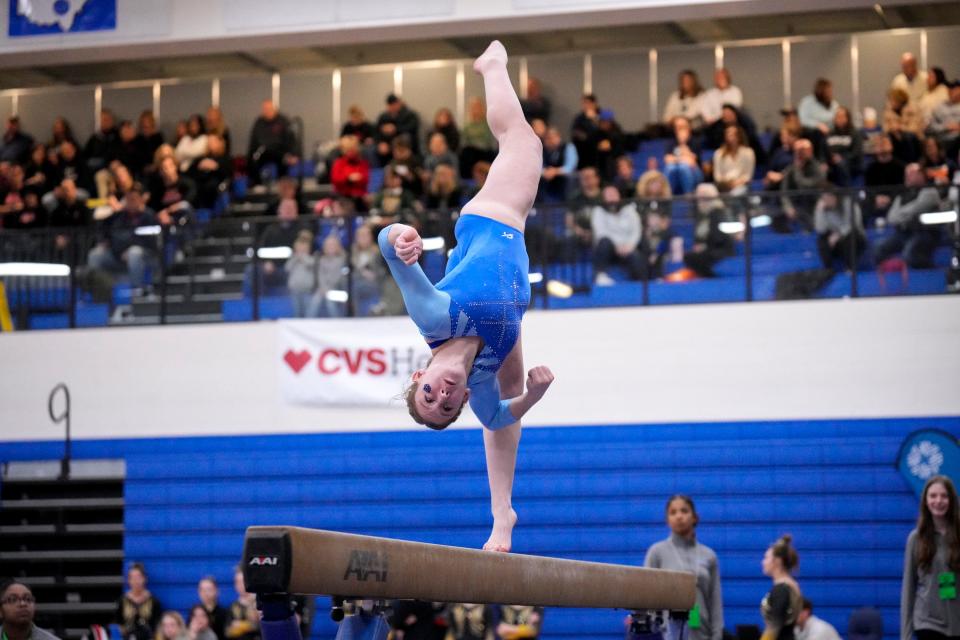 Olentangy Berlin’s Tayten Swain finished second in the all-around last season at state.
