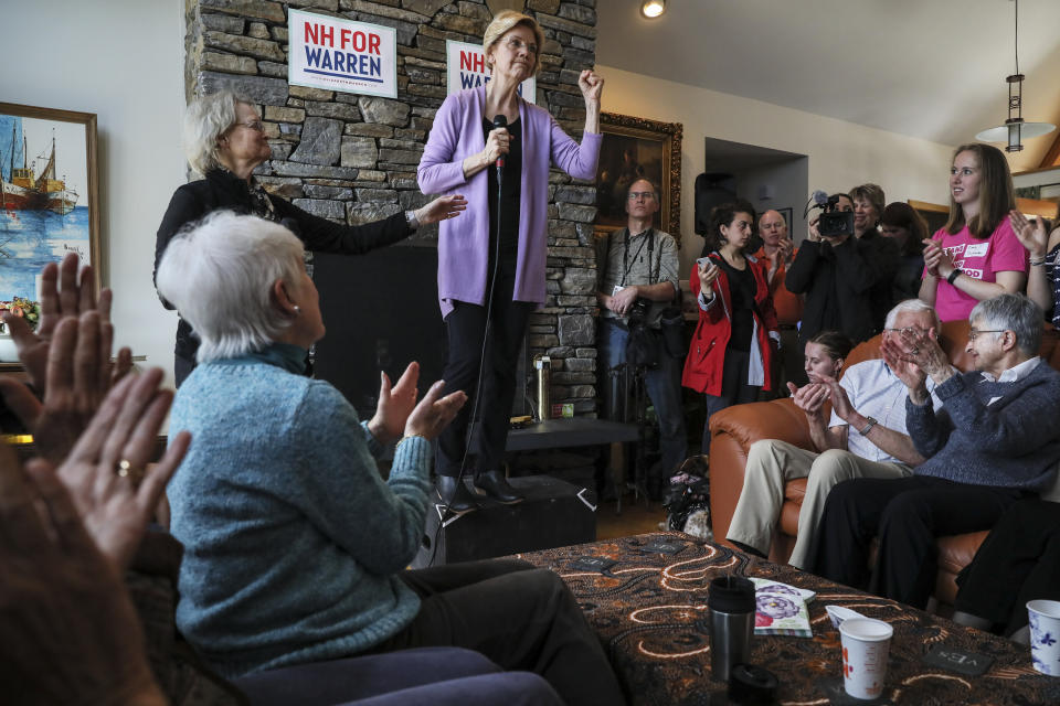 Sen. Warren in Lebanon, N.H., last month. (Photo: Cheryl Senter/AP)