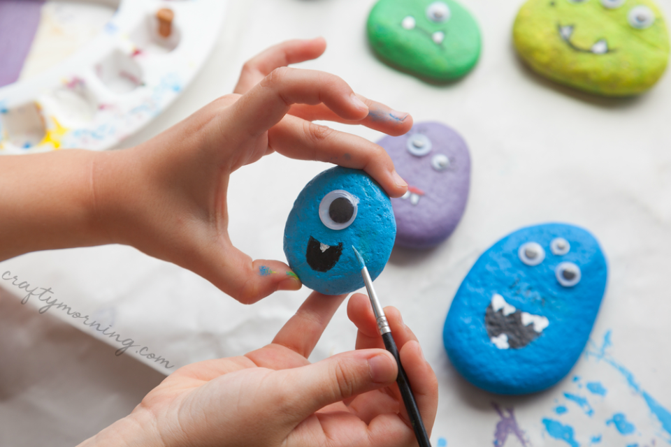 Halloween Monster Painted Rocks