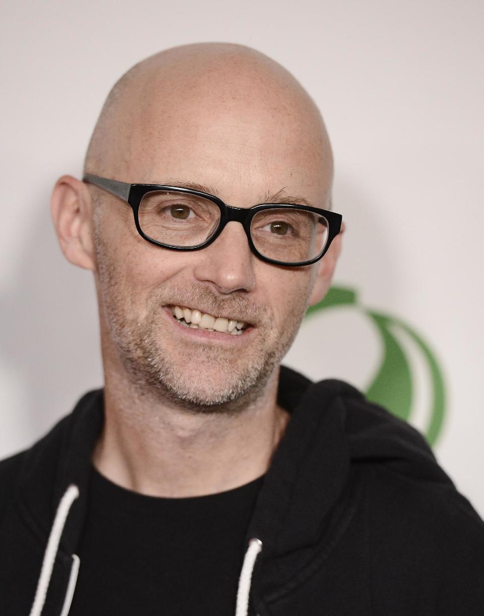 Musician Moby arrives at the 11th Annual Global Green USA Oscar week party at Avalon Hollywood on Wednesday, Feb. 26, 2014, in Los Angeles. (Photo by Dan Steinberg/Invision/AP)