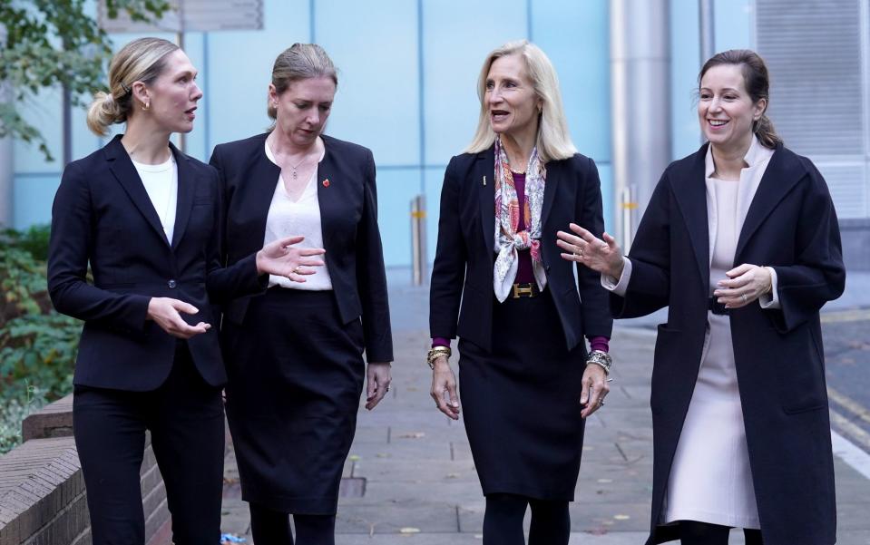 Ms COLLERY Lisa Osofsky (second right), Director of the Serious Fraud Office, arriving with her team from the SFO Victoria Jacobson (left), Elizabeth Collery (second left), and Sara Chouraqui (right) Southwark Crown Court, London, ahead of the sentencing of mining giant Glencore Energy UK Limited after the company admitted five counts of bribery and two of a failure of a commercial organisation to prevent bribery. Picture date: Wednesday November 2, 2022 - Stefan Rousseau