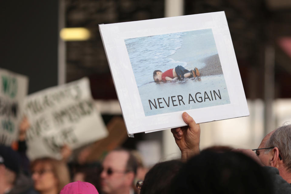 Protests at U.S. airports over travel ban