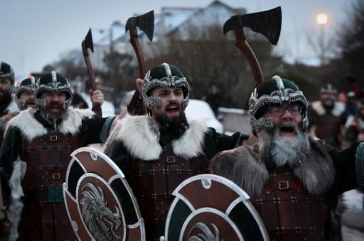 The festival celebrates the Viking heritage of the Shetland islands