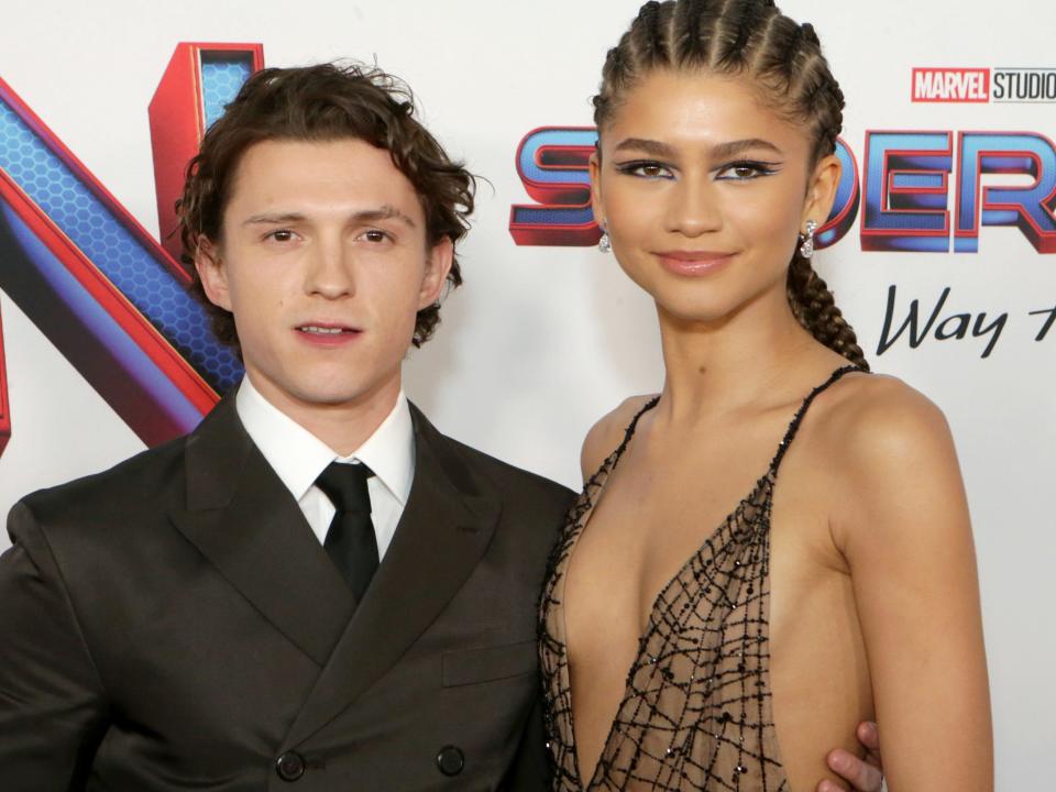 Tom Holland and Zendaya at the LA premiere of "Spider-Man: No Way Home."