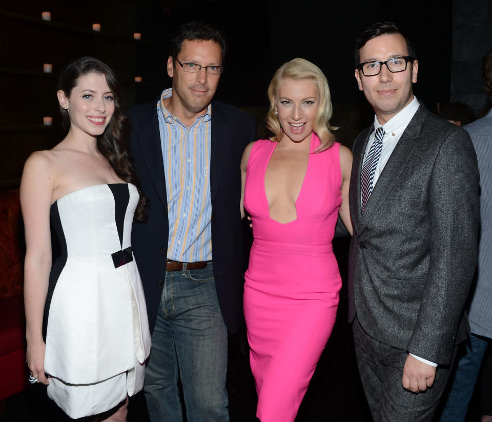 Lauren Miller, Andrew Karpen, Ari Graynor and Jamie Travis at the New York City premiere of "For a Good Time, Call ..." on August 21, 2012.