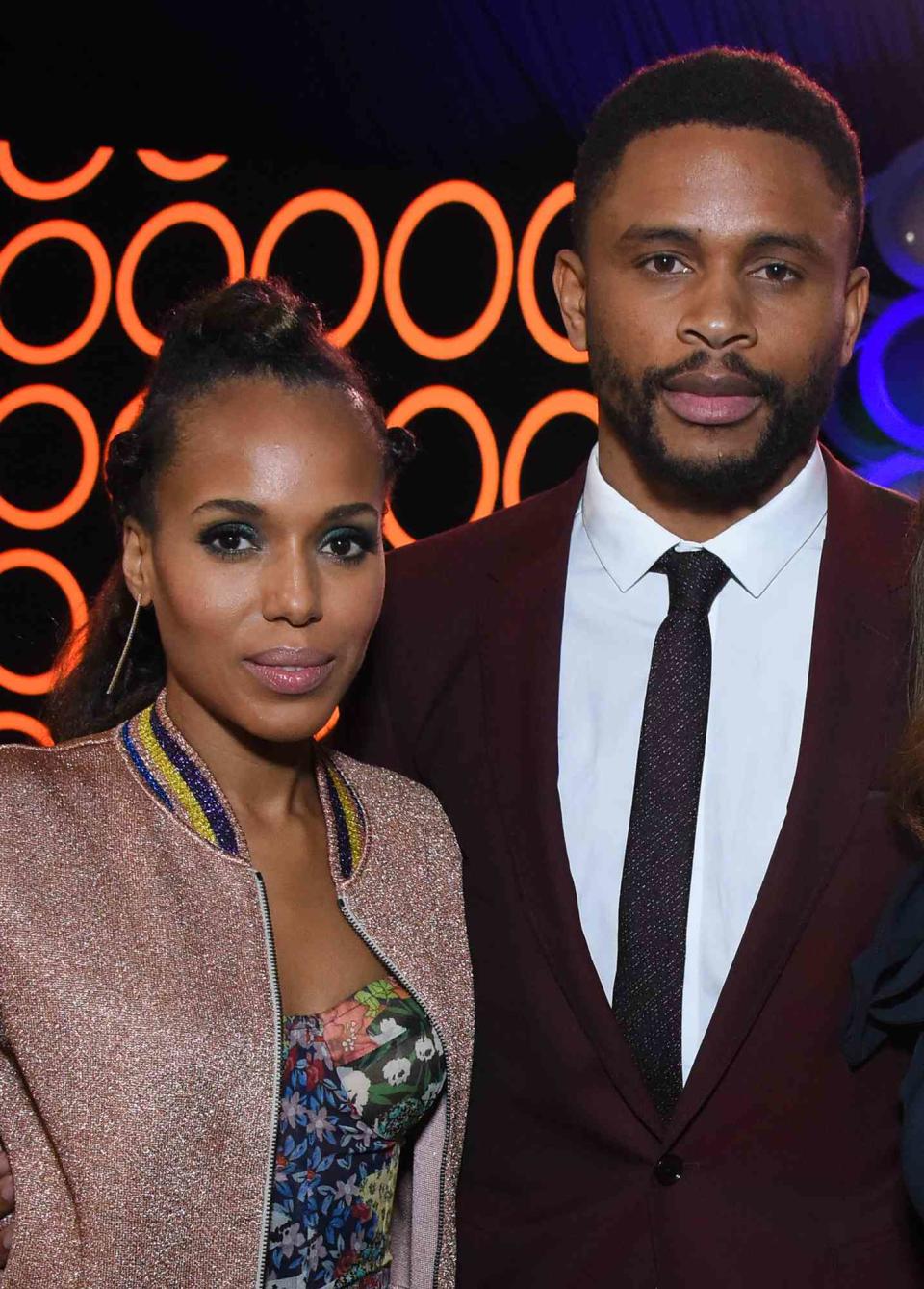 Kerry Washington and Nnamdi Asomugha attend the 2018 Film Independent Spirit Awards on March 3, 2018 in Santa Monica, California