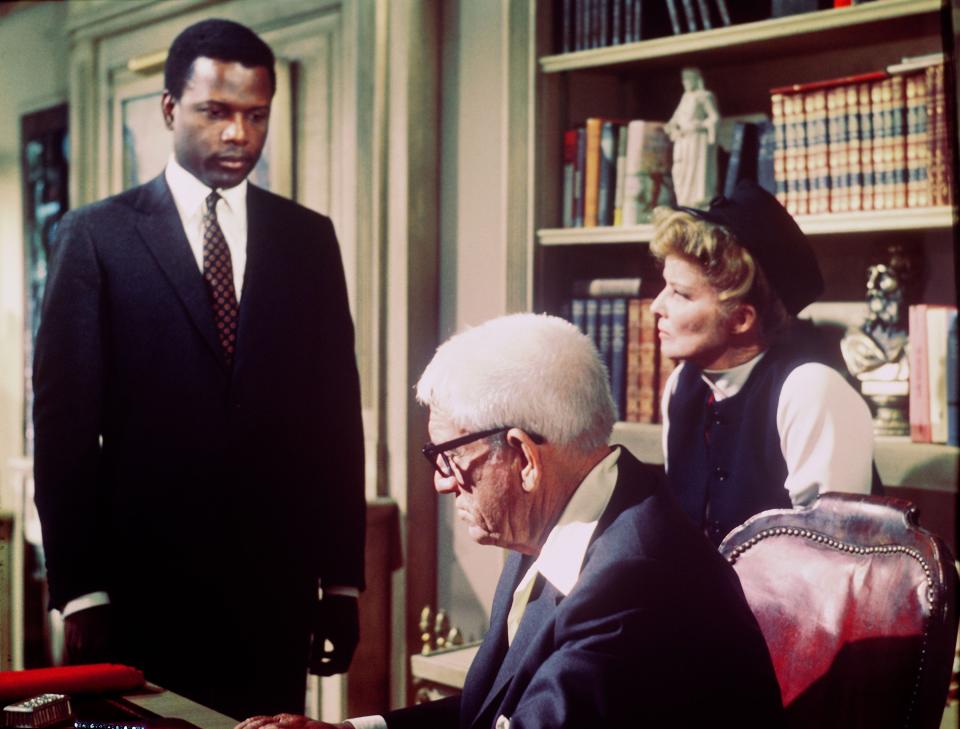 Spencer Tracy, Sidney Poitier and Katharine Hepburn starred in the 1967 movie that challenged people's attitudes about an interracial relationship.