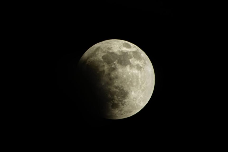 partial lunar eclipse moon