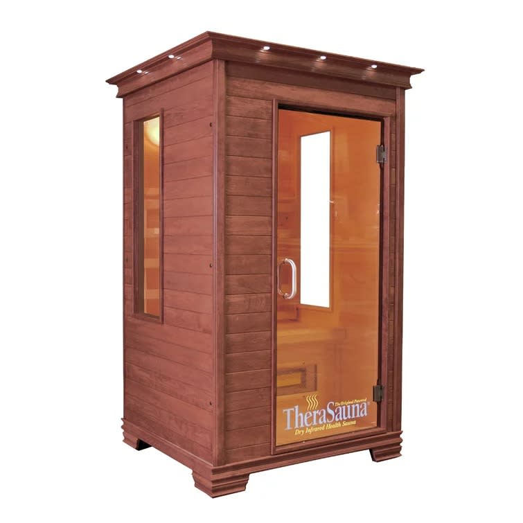 therasauna wood sauna on white background