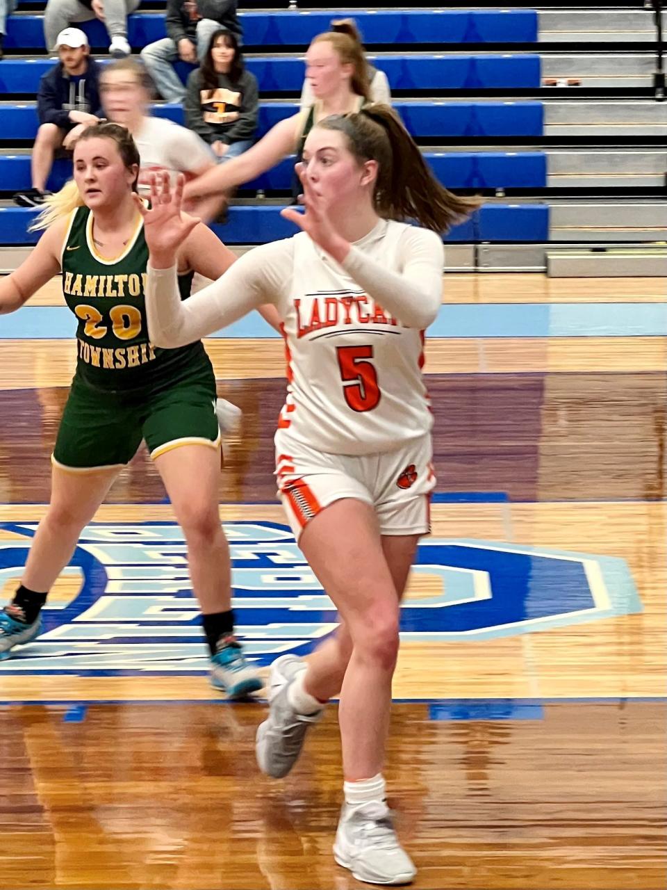 North Union's Abbey Price cuts to get open against Hamilton Township during a Division II girls basketball district semifinal game at Olentangy Berlin Wednesday night.