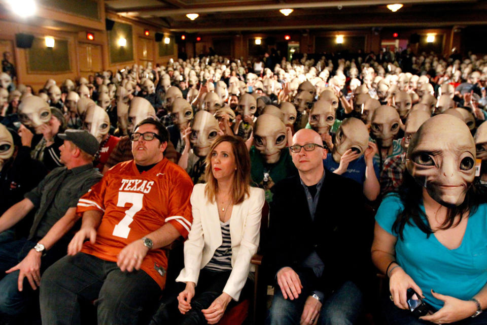 2011 SXSW Music and Film Festival Simon Pegg Nick Frost Kristin Wiig Greg Mottola