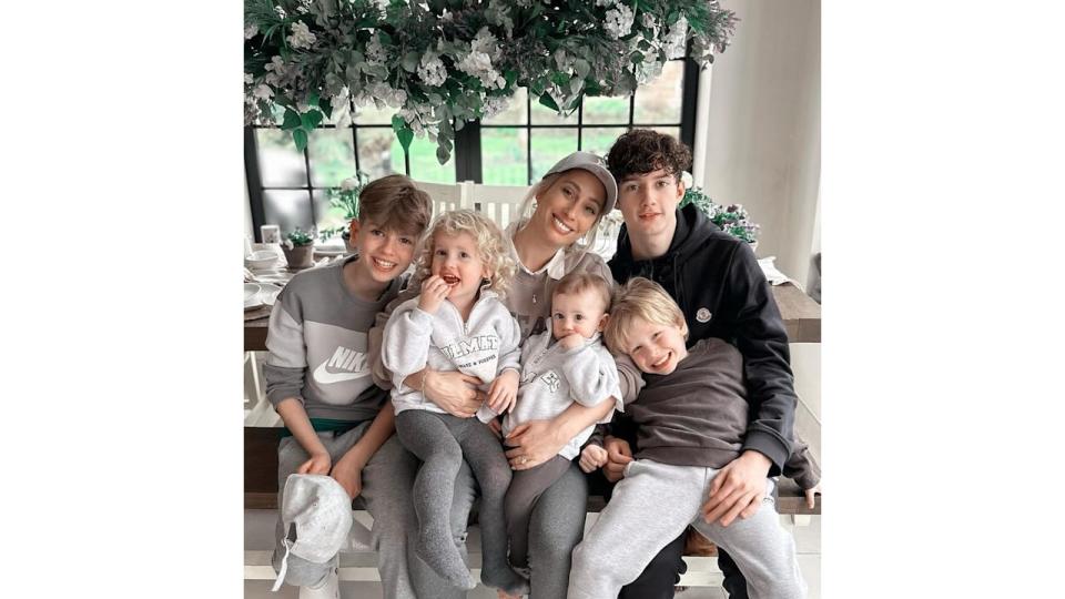 A photo of Stacey Solomon with all her children