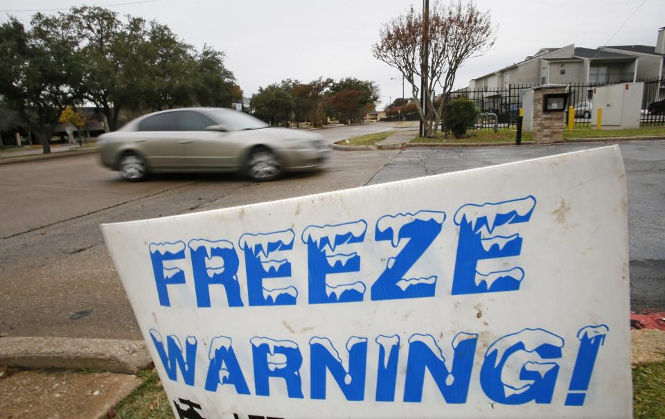 Sign on Nov. 24, 2013, in Dallas, Texas.