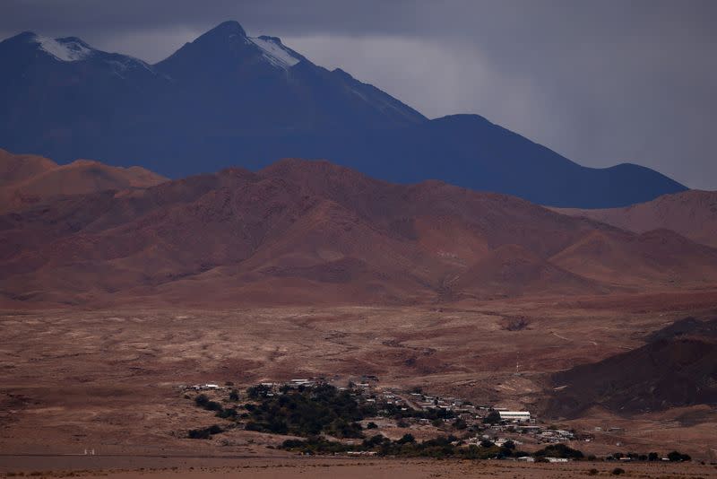 Atacama Desert salt flats, lithium deposit spots, in Chile