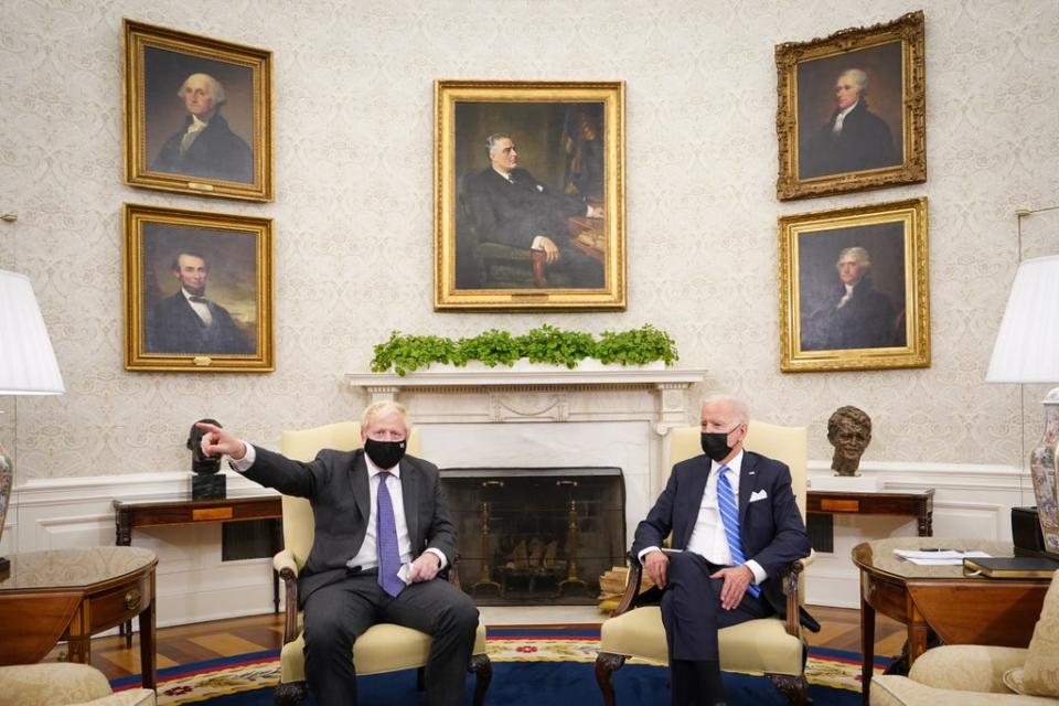 The pair in the Oval Office of the White House (Stefan Rousseau/PA) (PA Wire)