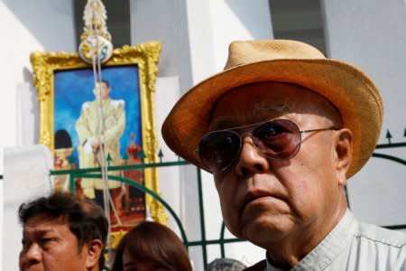 Sulak Sivaraksa leaves a court hearing in Bangkok, Thailand January 17, 2018. REUTERS/Jorge Silva