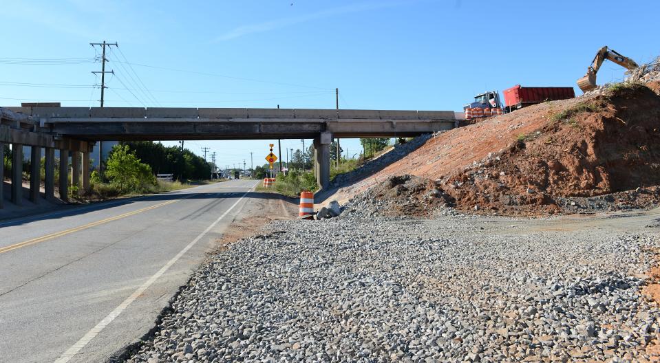 This is work at the Howard Street bridge at Business I-85 in Spartanburg on May 10, 2022.