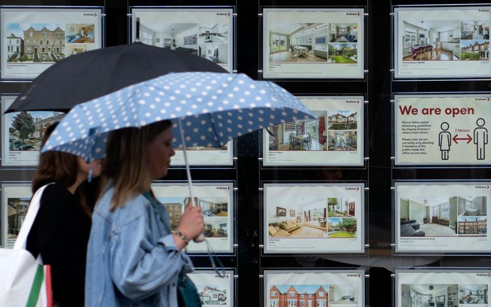 A view of an estate agents in London