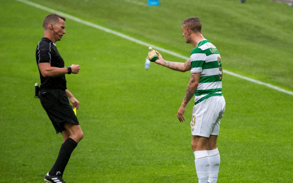 Celtic player is targeted by a fan with a bottle of Buckfast - Credit: Liam McBurney/PA