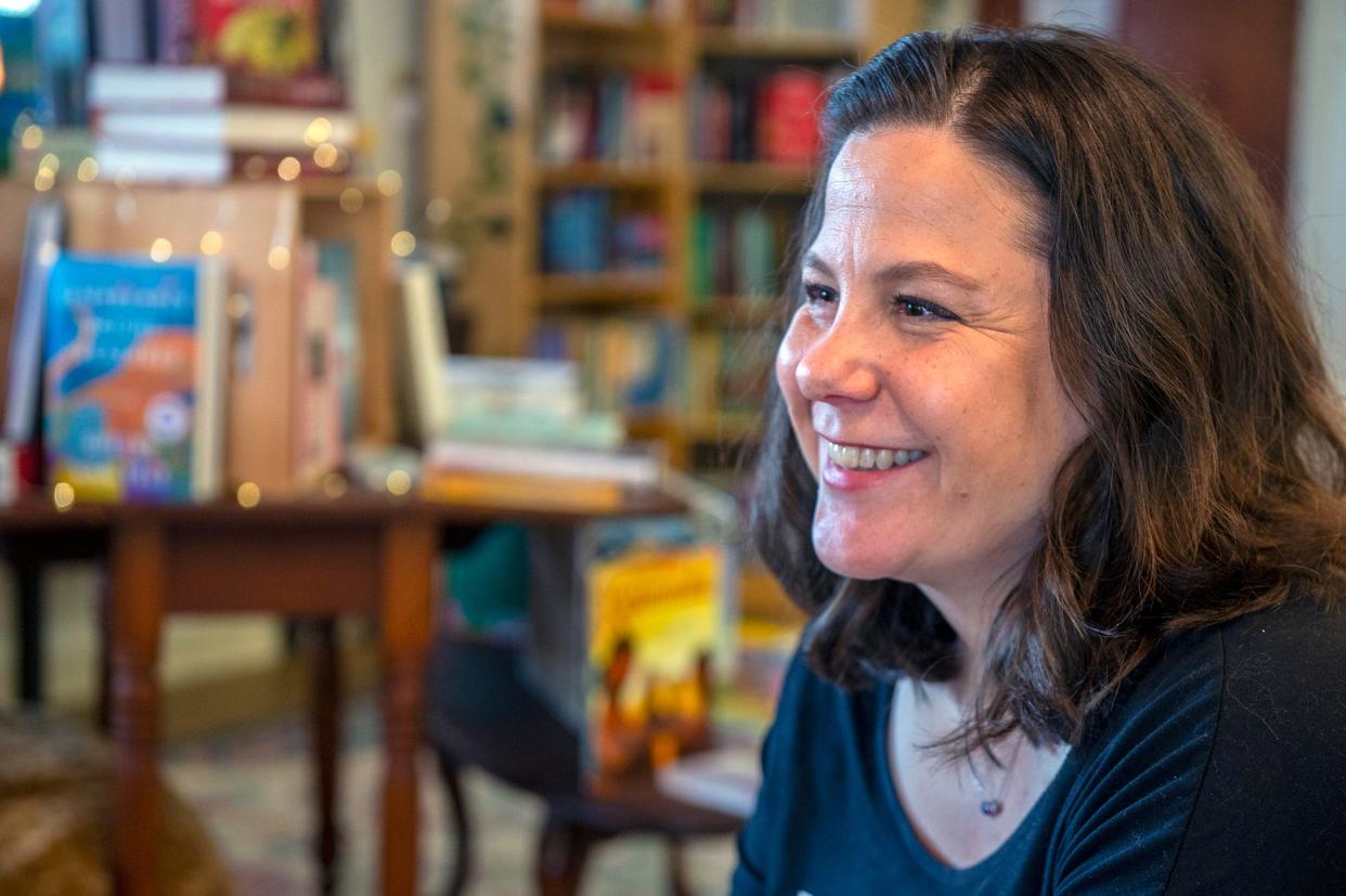 Beth Orsini, a former middle school teacher who now runs Hygge House Books in Westborough, wants to get books into the hands of as many people as possible, May 3, 2024.