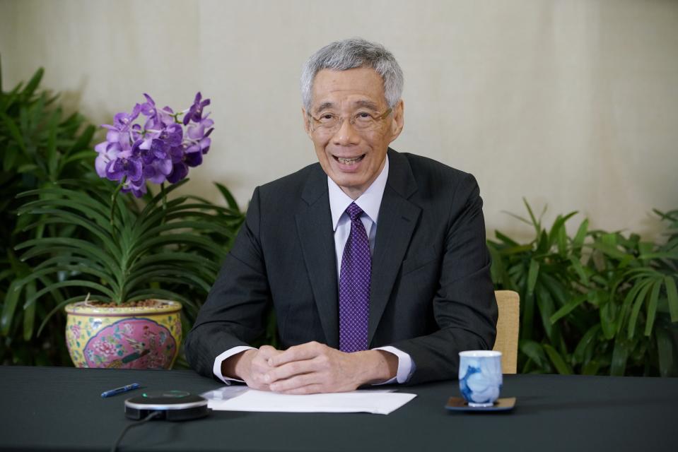 Prime Minister Lee Hsien Loong speaking at the World Economic Forum Davos Agenda Week on 29 January 2021. (PHOTO: Ministry of Communications and Information/Prime Minister’s Office)