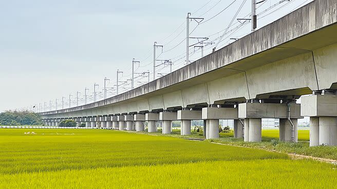 串聯嘉科、南科路網，立委蔡易餘建議台37線往南延伸至台南後壁、新營。圖為高鐵台南後壁段。（張毓翎攝）