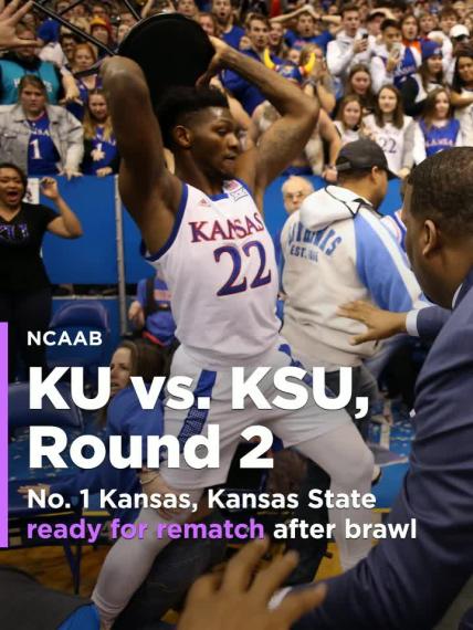 No. 1 Kansas, Kansas State to share the court for first time since brawl