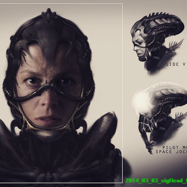 Alien Concept Art Sigourney Weaver Neill Blomkamp