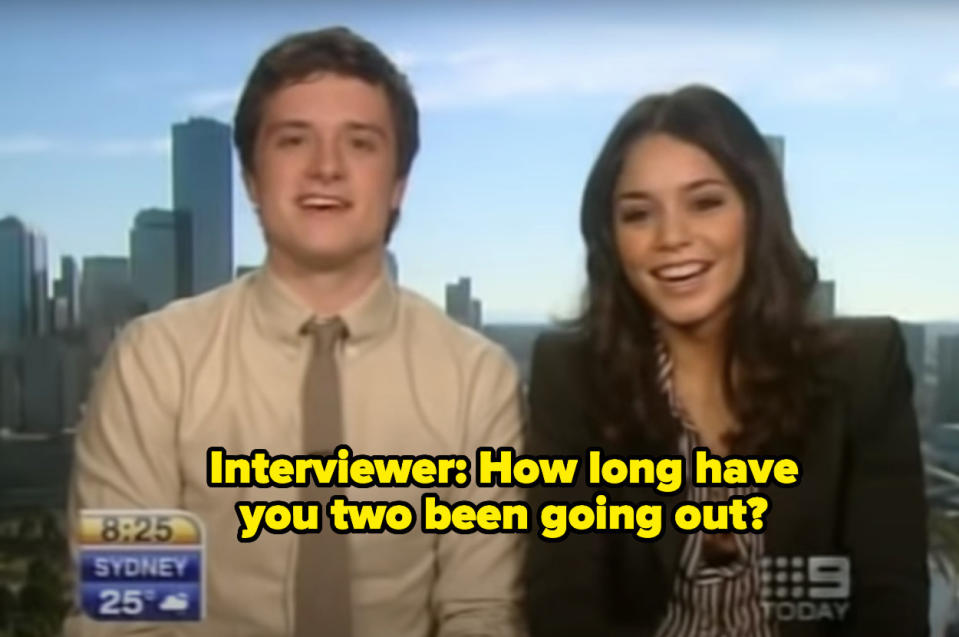 Vanessa and Josh in an interview being asked how long they've been going out