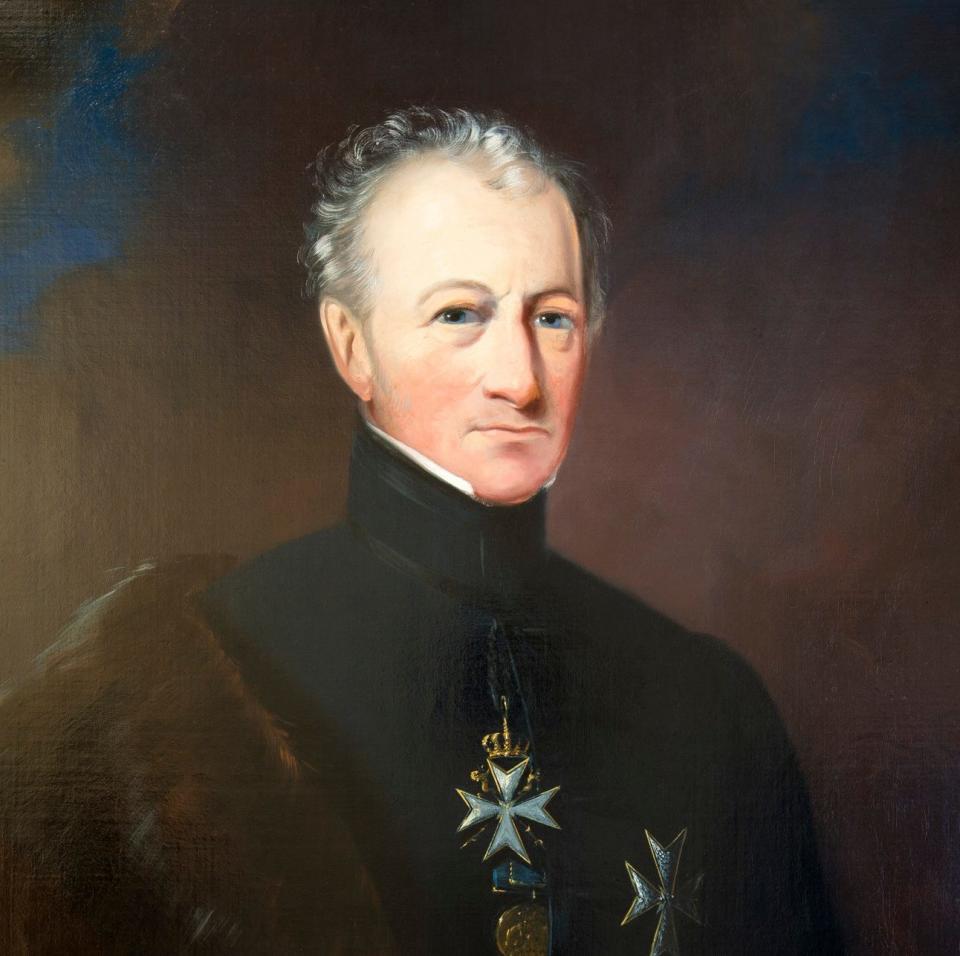 Painting of Colonel Sir William Hillary, Bt. Founder of the RNLI. Oil on canvas, half length portrait. Artist unknown.