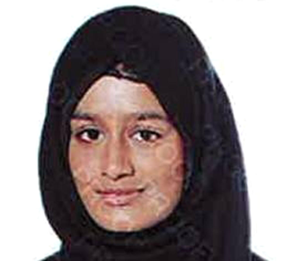 Former east London schoolgirl Shamima Begum, who left Britain as a 15-year-old to join the Islamic State group. (PA)