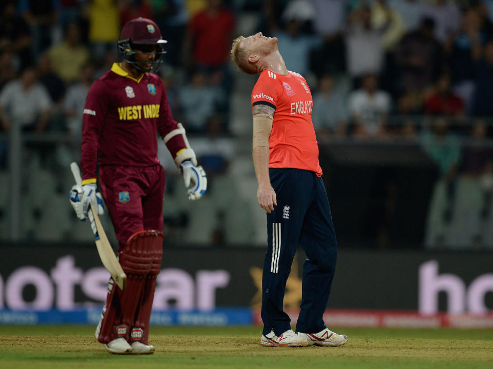 Ben Stokes and Chris Gayle during the ICC World Twenty20 India in 2016: Getty