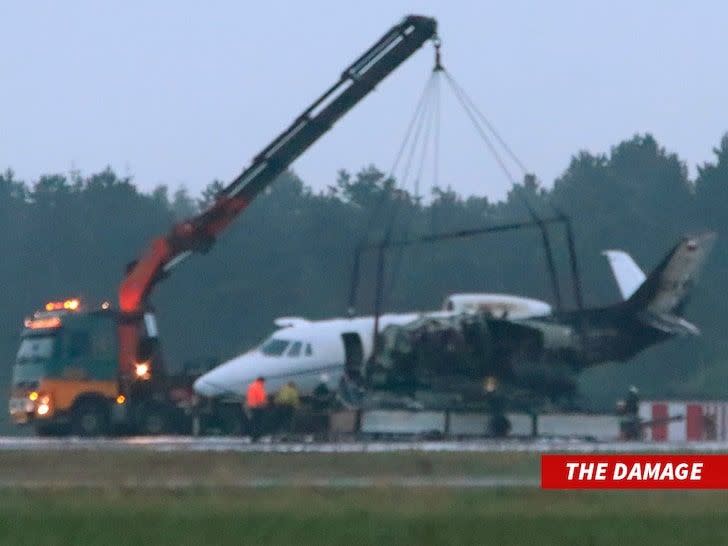 Pink plane crash management crew damage