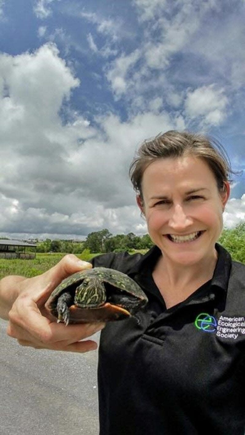 Andrea Ludwig, director of Tennessee Smart Yards for the University of Tennessee Extension, shown here with a pal, says, “simply put, a Smart Yard is one that is in balance with the local environment for the benefit of both people and our ecosystem.” April, 2019