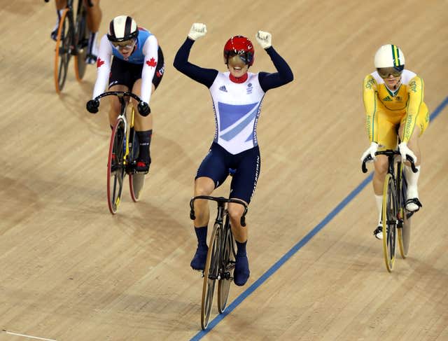 Victoria Pendleton celebrates