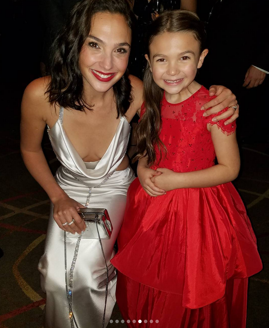 <p>Gal Gadot made this young actress’s night when the 7-year-old breakout star of <em>T</em><em>he Florida Project </em>got to pose with the one and only Wonder Woman — who is one of her favorite celebrities — on Saturday at the Academy of Motion Picture Arts and Sciences Governors Awards. “This is the life, man,” the cutie beamed. “Better than a cruise!” (Photo: <a rel="nofollow noopener" href="https://www.instagram.com/p/BbbFtccH8nc/?hl=en&taken-by=thebrooklynnkimberly" target="_blank" data-ylk="slk:Brooklynn Prince via Instagram;elm:context_link;itc:0;sec:content-canvas" class="link ">Brooklynn Prince via Instagram</a>) </p>